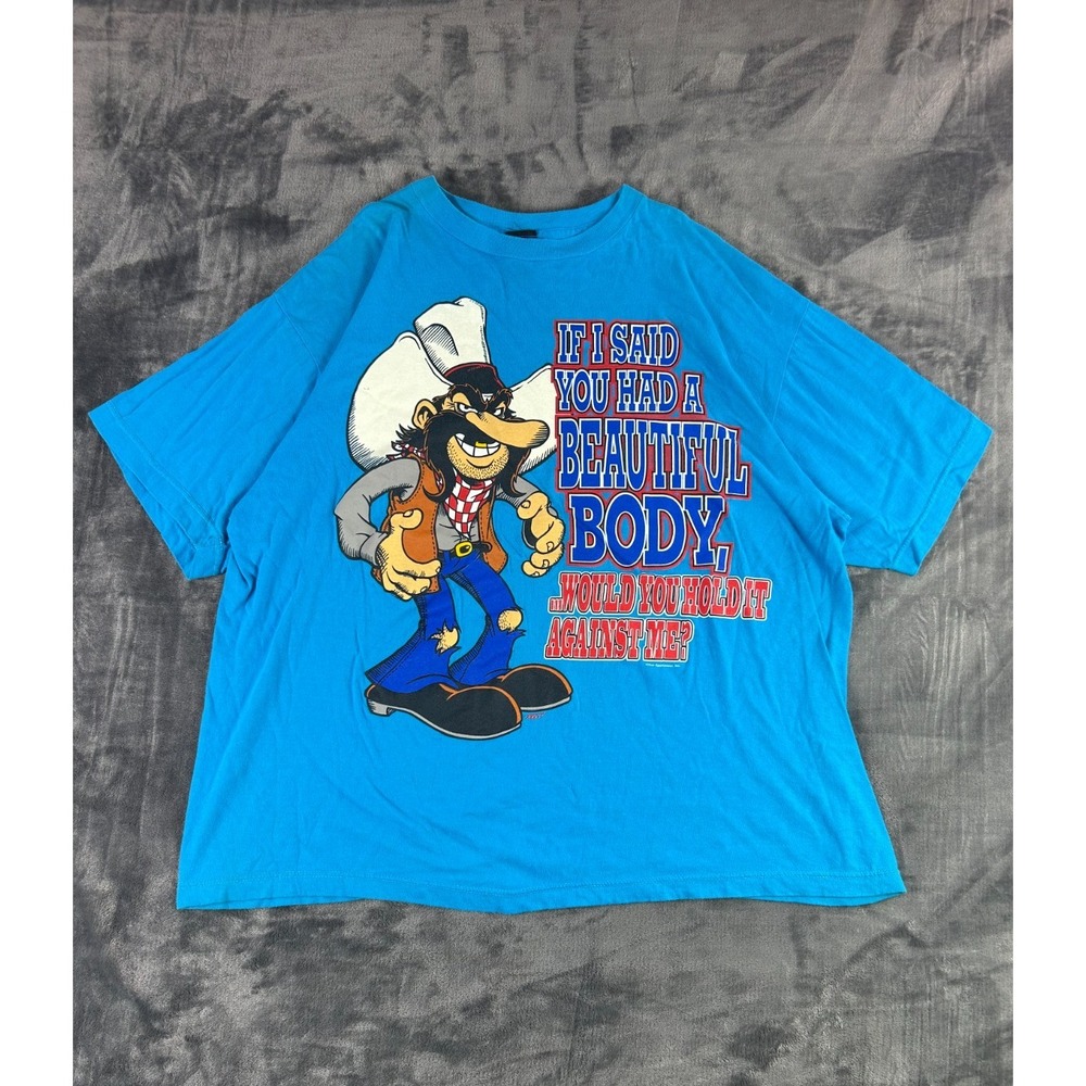 Vintage 90s Cowboy Graphic T-Shirt XL If‎ I Said You Had A Beautiful Body Tee